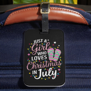 Nur ein Mädchen, das Weihnachten im Juli-Sommer li Gepäckanhänger