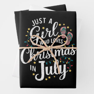 Nur ein Mädchen, das Weihnachten im Juli-Sommer li Geschenkpapier Set