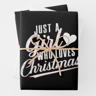 Nur ein Mädchen, das Weihnachten Liebe Geschenkpapier Set
