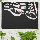 Nur ein Mädchen, das Weihnachten Liebe Geschirrtuch (Gefaltet)