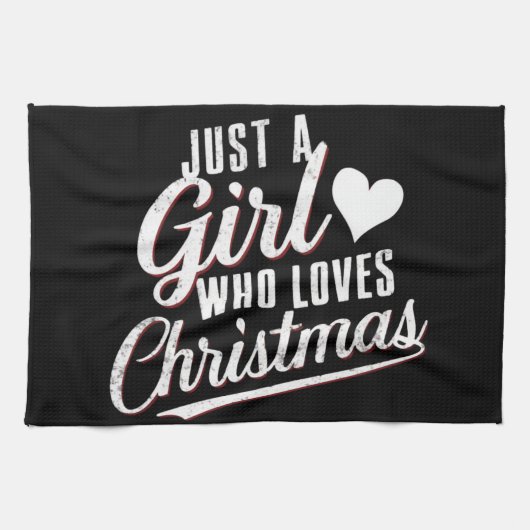 Nur ein Mädchen, das Weihnachten Liebe Geschirrtuch (Horizontal)