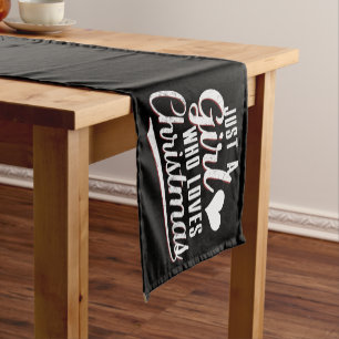 Nur ein Mädchen, das Weihnachten Liebe Kurzer Tischläufer