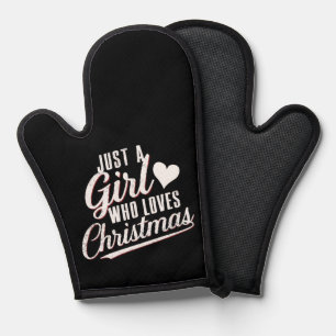 Nur ein Mädchen, das Weihnachten Liebe Ofenhandschuh