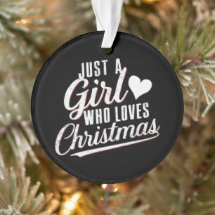 Nur ein Mädchen, das Weihnachten Liebe Ornament