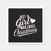 Nur ein Mädchen, das Weihnachten Liebe Serviette (Vorderseite)