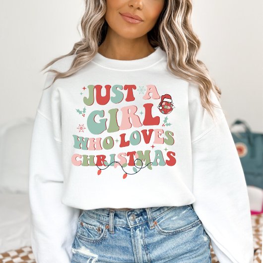Nur ein Mädchen, das Weihnachten Liebe Sweatshirt