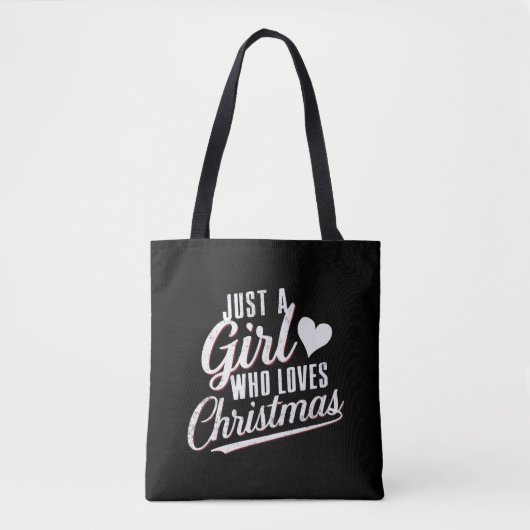 Nur ein Mädchen, das Weihnachten Liebe Tasche (Vorderseite)