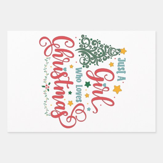 Nur ein Mädchen, das Weihnachten Lieben Geschenkpapier Set (Vorderseite)