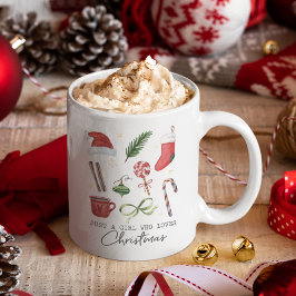 Nur ein Mädchen, das Weihnachten Lieben Kaffeetasse