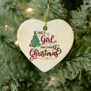 Nur ein Mädchen, das Weihnachten Lieben Keramik Ornament