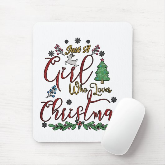 Nur ein Mädchen, das Weihnachten Lieben Mousepad (Mit Mouse)