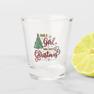 Nur ein Mädchen, das Weihnachten Lieben Schnapsglas