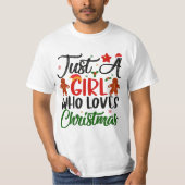 Nur ein Mädchen, das Weihnachten Lieben T-Shirt (Vorderseite)