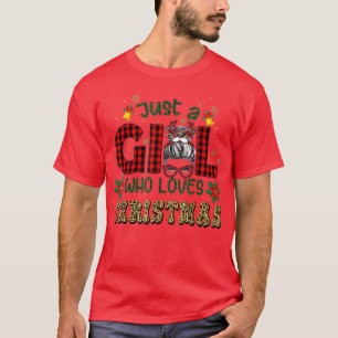 Nur ein Mädchen, das Weihnachten liebt Lepard Unor T-Shirt