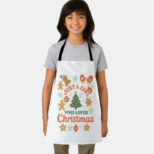 Nur ein Mädchen, das Weihnachten liebt Retro-Schür Schürze