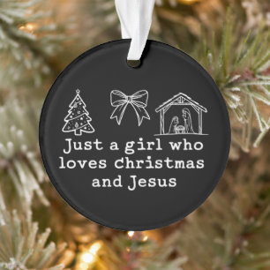 Nur ein Mädchen, das Weihnachten und Jesus Geburt Ornament