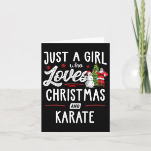 Nur ein Mädchen, das Weihnachten und Karate-Gesche Karte