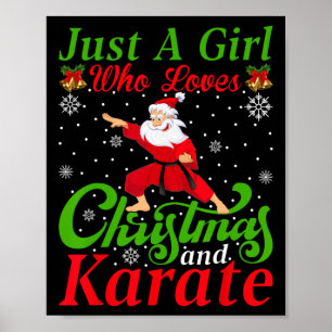 Nur ein Mädchen, das Weihnachten und Karate Weihna Poster