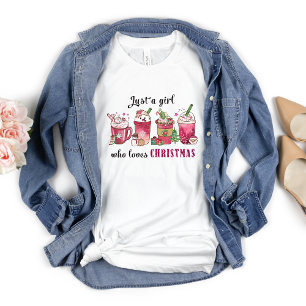Nur ein Mädchen, das Weihnachts-Coffee-Fun-Trendy  T-Shirt