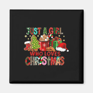 Nur ein Mädchen, das Weihnachts-heiße Kakao-Hat Sa Magnet