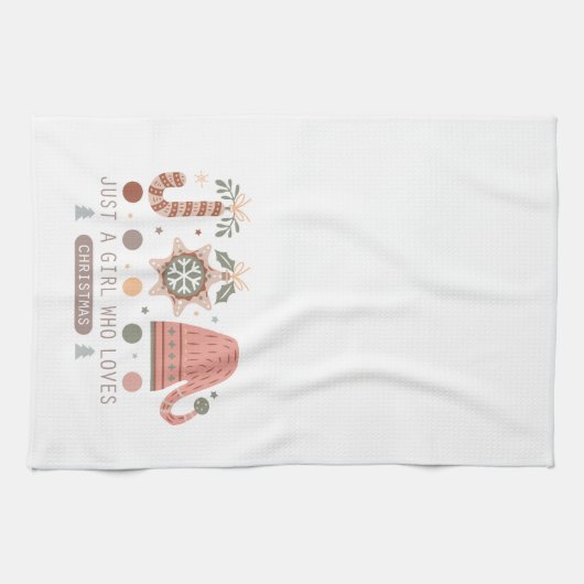 Nur ein Mädchen, das Weihnachts-Pastel Boho Lieben Geschirrtuch (Horizontal)