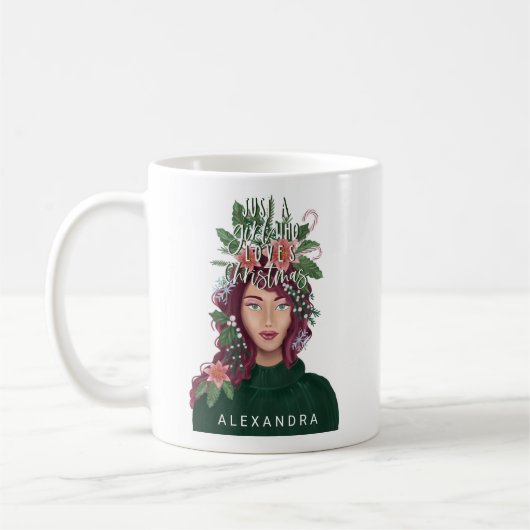 Nur ein Mädchen, das Weihnachts-Schönheit Liebe Kaffeetasse (Links)