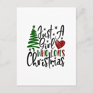 Nur ein Mädchen, das Weihnachts-Weihnachtsliebhabe Feiertagspostkarte