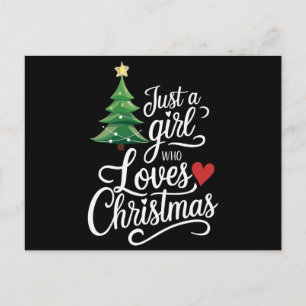 Nur ein Mädchen, das Weihnachtsbaum-Familiengesche Feiertagspostkarte