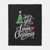 Nur ein Mädchen, das Weihnachtsbaum-Familiengesche Fleecedecke (Vorderseite)