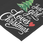 Nur ein Mädchen, das Weihnachtsbaum-Familiengesche Kurzer Tischläufer (Ecke)