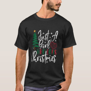 Nur ein Mädchen, das Weihnachtsbaum Lieben Lichter T-Shirt