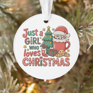 Nur ein Mädchen, das Weihnachtsurlaub Winter liebt Ornament