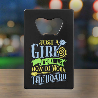 Nur ein Mädchen, das weiß, wie man das Board arbei Geldbeutel Flaschenöffner
