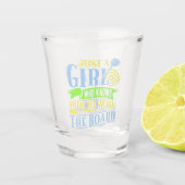 Nur ein Mädchen, das weiß, wie man den Vorstand ar Schnapsglas (Vorderseite)