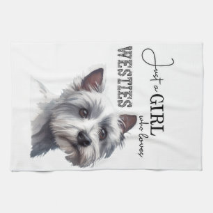 Nur ein Mädchen, das Westies Niedlich Westie Art L Geschirrtuch