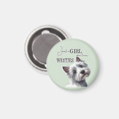 Nur ein Mädchen, das Westies Niedlich Westie Art L Magnet (Vorderseite/Rückseite)