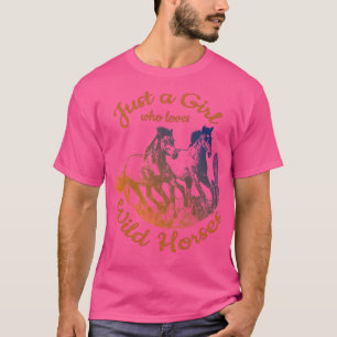 Nur ein Mädchen, das wild lebende Pferde Liebe T-Shirt