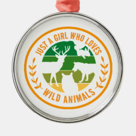 Nur ein Mädchen, das wilde Tiere Liebe Ornament Aus Metall