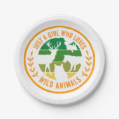 Nur ein Mädchen, das wilde Tiere Liebe Pappteller (Vorderseite)