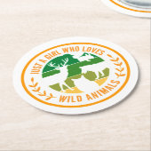 Nur ein Mädchen, das wilde Tiere Liebe Runder Pappuntersetzer (Angewinkelt)