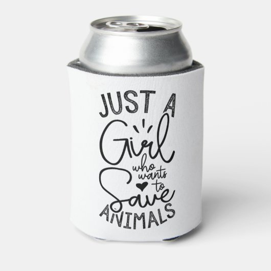 Nur ein Mädchen, das Will, Tiere Retten Dosenkühler (Kanne Rückseite)