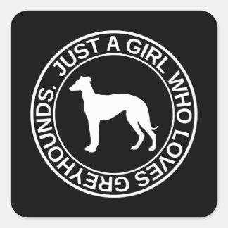 Nur ein Mädchen, das Windhunde-Geschenk für Frauen Quadratischer Aufkleber