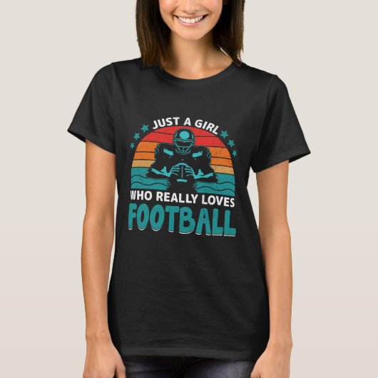 Nur ein Mädchen, das wirklich American Football Li T-Shirt (Vorderseite)