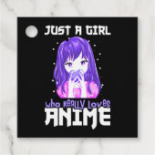 Nur ein Mädchen, das wirklich Anime im Lila Liebe Geschenkanhänger (Vorderseite)