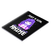 Nur ein Mädchen, das wirklich Anime im Lila Liebe Notizblock (Linke Seite)