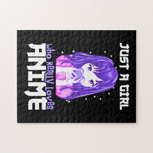 Nur ein Mädchen, das wirklich Anime im Lila Liebe Puzzle (Horizontal)