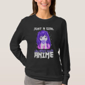 Nur ein Mädchen, das wirklich Anime im Lila Liebe T-Shirt (Vorderseite)