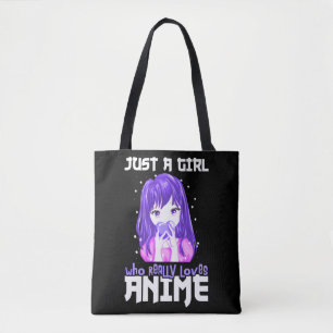 Nur ein Mädchen, das wirklich Anime im Lila Liebe Tasche