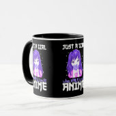 Nur ein Mädchen, das wirklich Anime im Lila Liebe Tasse (Vorderseite Links)