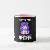 Nur ein Mädchen, das wirklich Anime im Lila Liebe Tasse (Zentrum)